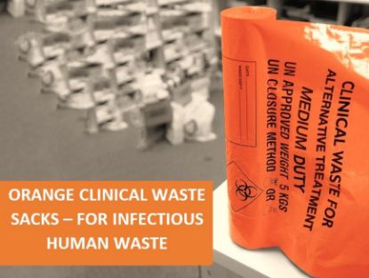 Picture of Orange Clinical Waste Sacks