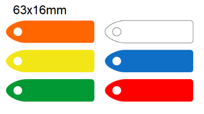Picture of 63x16mm Blank Colour-coded Key Tags, with fixing hole