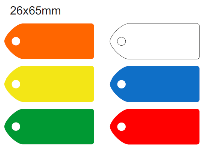 Picture of 65x26mm Blank Colour-coded Key Tags, with fixing hole